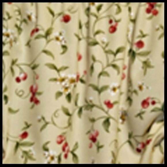 Ellis Curtain Cherries Ruffled Valance 52X12 New w/o pkg. - Picture 2 of 6